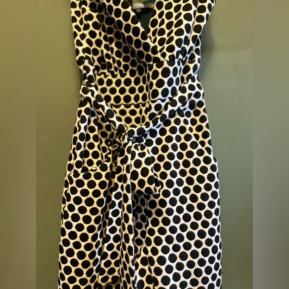 Anthropologie Black and White Polka Dot Jumpsuit - Picture 5 of 8